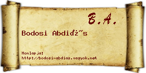 Bodosi Abdiás névjegykártya